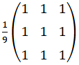 Matrix equation for mean/box filter