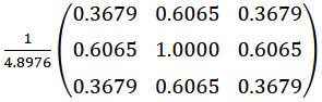 Matrix equation for Gaussian filter